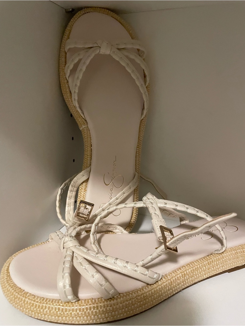 Jessica Simpson Cream Braided Espadrille Sandals Size:10